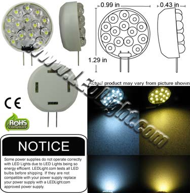 G4  GY6.35 JC 14 LED 12 Volt AC-DC