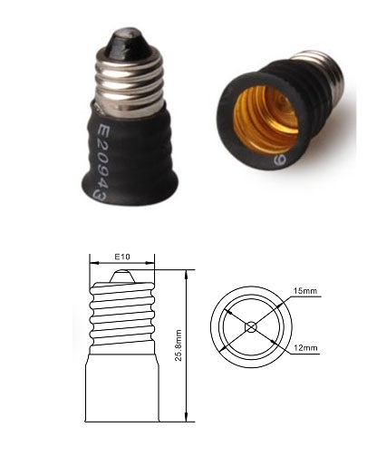 E10 male to E12 female Converter Adapter product 45678