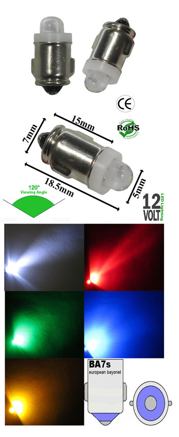 Snavset Møntvask assimilation Miniature Bulb BA7S Base LED 6 to 12 Volt DC T2 1/2 Dimmable - Automotive -  LEDLight