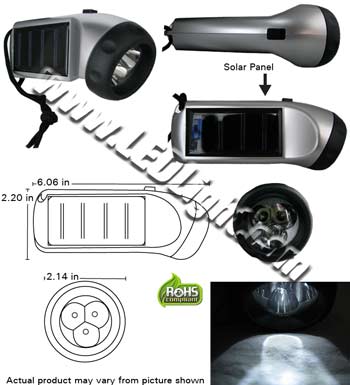 Solar Powered LED Flashlight