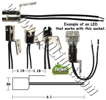 BA15D Female Socket With Stand and Wires product 35523