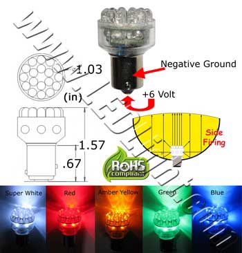 S25 24 LED Light 6 Volt DC 360 Dimmable 360 Degree Viewing - Automotive -  LEDLight