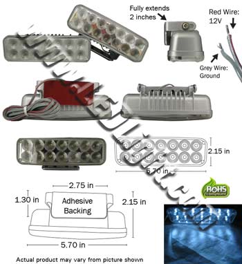 LED Lighting 1 Pair 14 LED 12 VDC