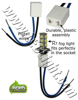 H7 Socket with Pigtail wires product 37569