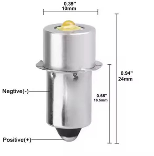 Rebaydo™ 2pcs  LED Flashlight Bulb P13.5S 3W 6-24V