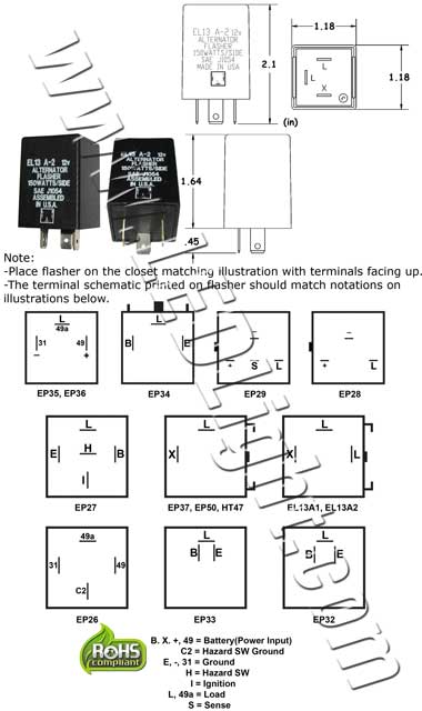 Electronic LED Flasher EL13A2 - Automotive LED Lights ... badlands turn signal wiring diagram 
