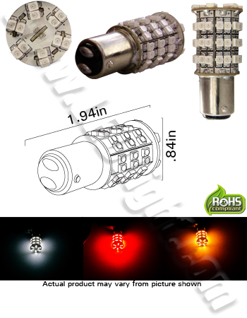 S25 60 3528 SMD Ultra Bright 1156/1157 S25 12V DC LED Bulb