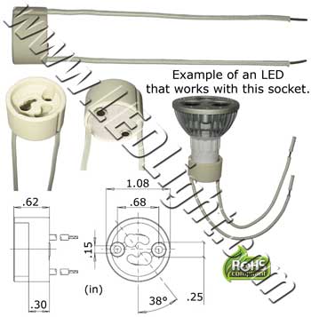 GU10 female Socket wire Wires