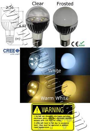 Standard Ult0ra Bright 5 Watt Four 1-1/4-Watt LED Light