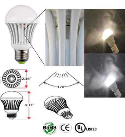 A19 Dimmable Led 9 Watt Mcob E27 120V