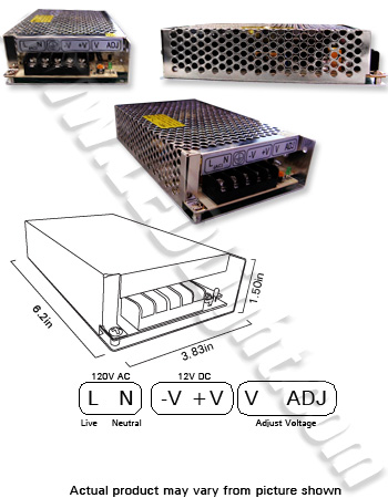 Power Supply 12 VDC 50 Watt Output Voltage 85-265 VAC Input