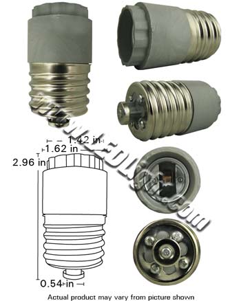 E39 male to E26 E27 female Long Adapter Converter product 45121