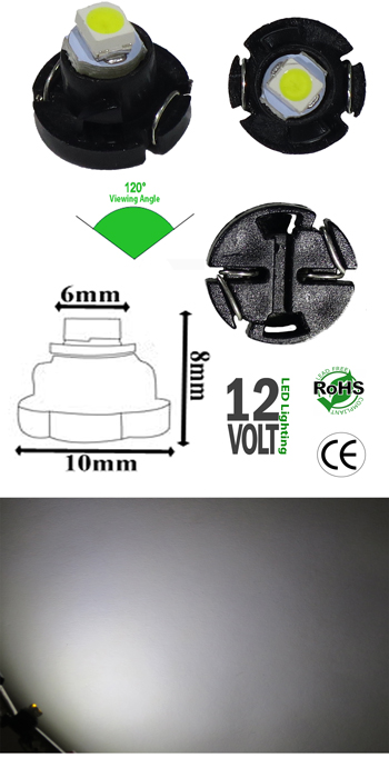 T4.2 1 3528 SMD LED Light Bulb 12 Volt DC Dim-able