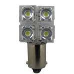 615 Led Bulb BA9S Base 4 Super Flux 12V DC