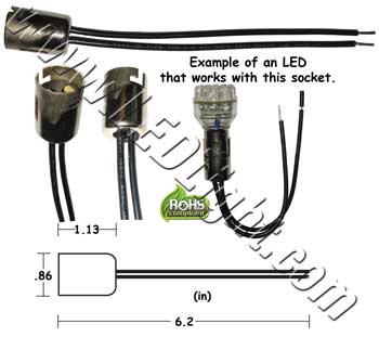 BA15D Socket with Wires