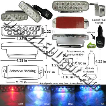 LED Driving Day Fog with Remote Sound Controller