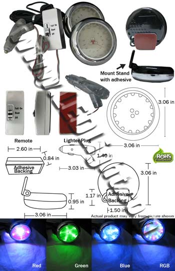 18 LED Daylight Driving Light with Remote Flasher