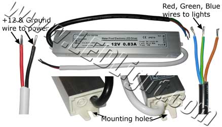 Water Proof 12 Volt DC LED Light Power Supply 10 Watts 