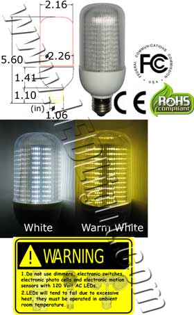 Bulb 5 Watt 104 LED 85-265 VAC product