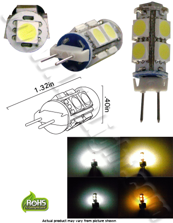 G4/GY6.35/JC 9 SMD 5050 (3 Chip) 360 LED Lighting 12V GX4.0 Base