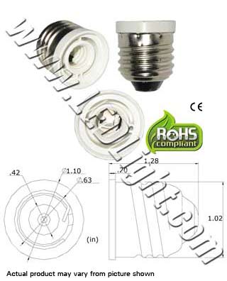 E26 male to E12 female Converter