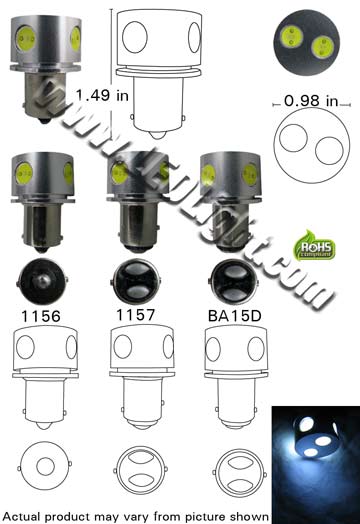 6 Watt High Power 1156/1157 LED Light Bulb product 48714