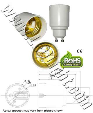 GU10 male To E26 E27 female Converter Adapter  product 48753