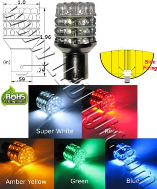 S25 36 Super Bright LED 12 VDC Dim-able