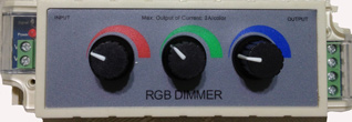 RGB Dimmer 12VDC/108W 3 Channel 3A Common Anode