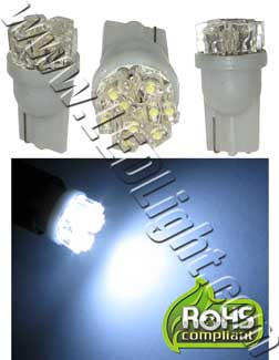 9 LED T10 Wedge 12V DC