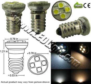 E14 4 5050 S.M.D. LED Low profile LED Light 120VAC