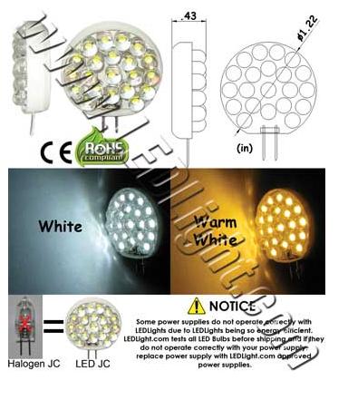 G4 GY6.35 JC Super Bright 21 LED 12 Volt AC DC G4 product 53894