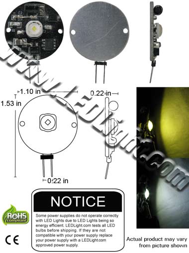 G4 GY6.35 JC Ultra Bright 1 Watt LED 12 Volt AC DC G4 Base