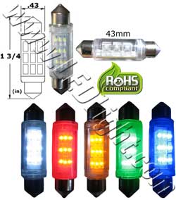 Festoon Super Bright 9 Light 1-3/4-Inches 43mm 12V - Automotive - LEDLight