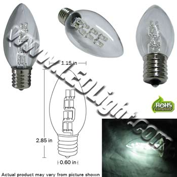 LED Night Light C9 8 LED E17 Base 120 VAC