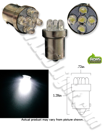 S25 5 LED Light Bulb 12 VDC