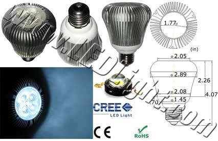 9 Watt Spot LED Light E26/E27 95-265VAC