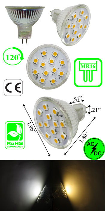 LED MR16 - Lumena 5W – 12v AC/DC - Low Voltage