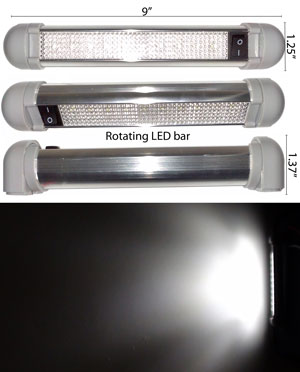 Rail 10 Super Brite LEDs 12V DC Surface Mount On/Off Switch