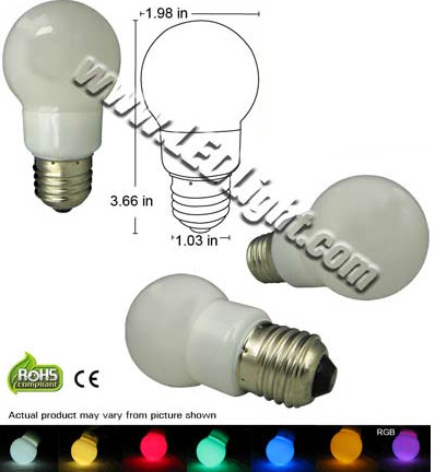 1.3 Watt Standard Appliance LED Light Bulb 120 VAC E26