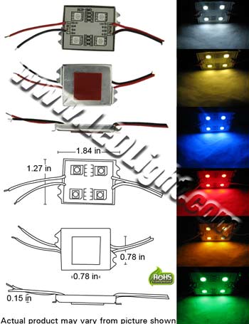 Module 4 5050 3 Chip SMD 2 Side Mount Holes NCNR