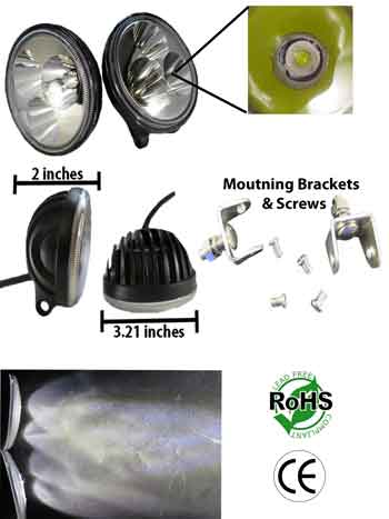 9 Watt LED Driving 10-30 Volt DC 3 by 3 Watt Spot Pair