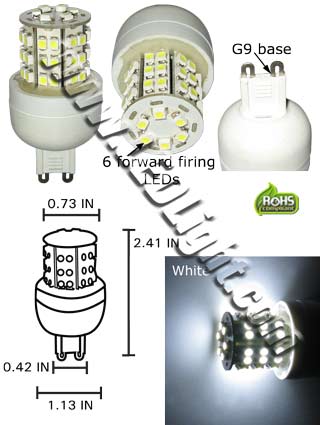 G9 male 48 SMT LED Light Bulb