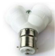 B22 Male to 2xE27 Y-Shaped Female Converter Socket