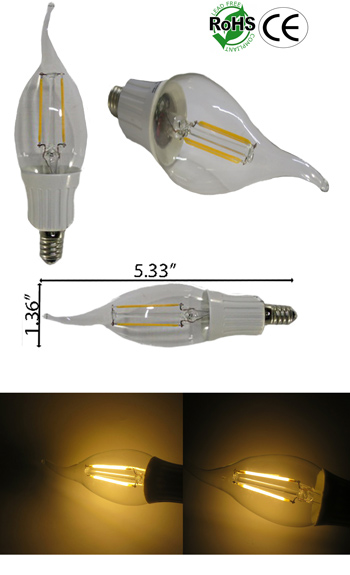 picture of Candle Filament LED Curly Tip