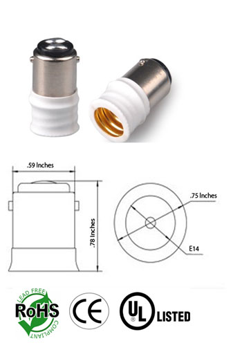 image of a converter ba15d male to e14 female