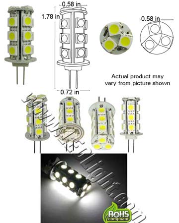 G4 GY6.35 JC 360 Degree 18 SMD 5050 12 VDC