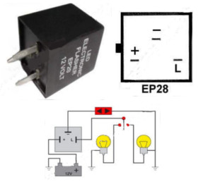 Flasher LED 12V DC 150W 3 Terminal Compatible With EP28
