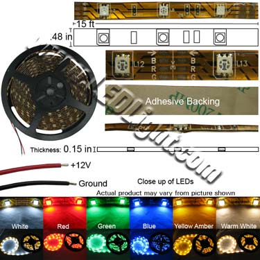 5050 SMD LED Water Resistant Flexible Lighting 12VDC 1 Reel 15 Feet