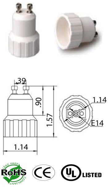 GU10 male To E14 female Converter